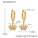 Boucles d'oreilles couronne de diamants dorés Image3