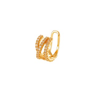 1 Pièce De Manchettes D'Oreilles En Cuivre Doré Et Zircon h5 