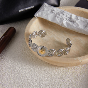 Bracelet Manchette Étanche En Acier Inoxydable Simple Vortex Pour Femme (1 Pièce) h5 Image7