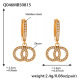 Boucles d'oreilles en or avec double anneau en zircon et diamants Image8