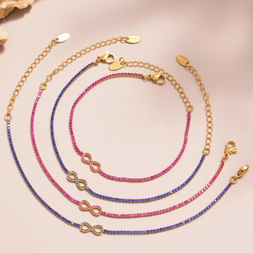 Ensembles De Bijoux Élégants Infinity En Acier Inoxydable Étanche Couleur Or Pour Femmes Image6