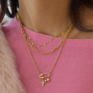 Collier Pendentif Femme En Forme De Trombone Romantique, En Acier Inoxydable Étanche Couleur Or (1 Pièce) h5 Image4