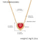 TXP354-Collier cœur en or et zircon 43+5 cm 