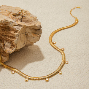 Collier Pendentif Élégant Pour Femme, En Acier Inoxydable Étanche, Couleur Or, Avec 1 Pièce De Finition Élégante h5 Image6