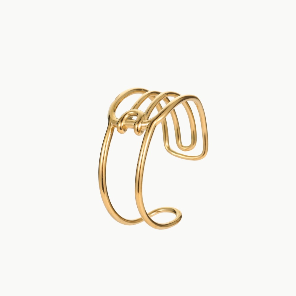 Bracelet Manchette En Acier Inoxydable Étanche, Élégant Et En Forme De Cœur, De La Luxueuse Collection « Luxury Series Elegant Heart » (1 Pièce). Image5