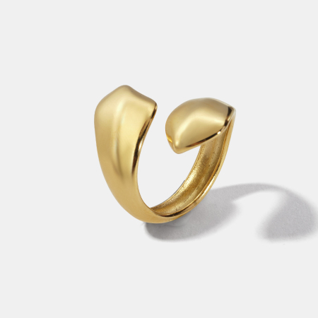Bague Minimaliste En Acier Inoxydable Massif, Étanche, Couleur Or 2