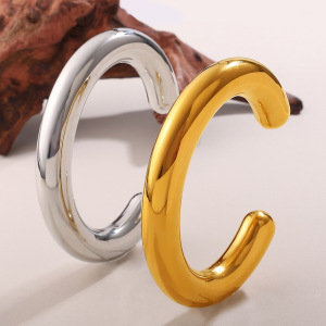 Bracelet Manchette Étanche En Acier Inoxydable Couleur Or (1 Pièce) h5 Image2