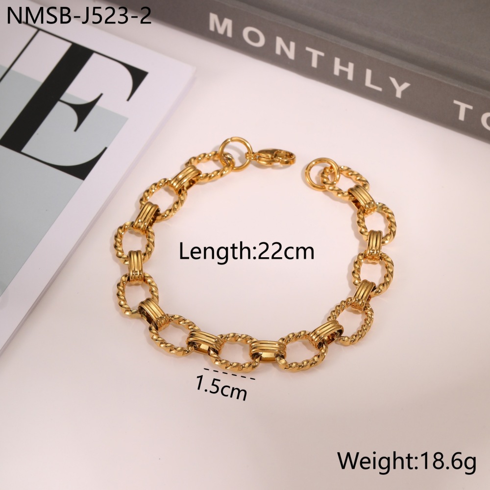 Bracelet Chaîne Simple En Acier Inoxydable Étanche Pour Femme (1 Pièce) 