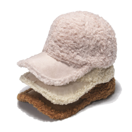 1 chapeau en peluche de couleur unie pour femme