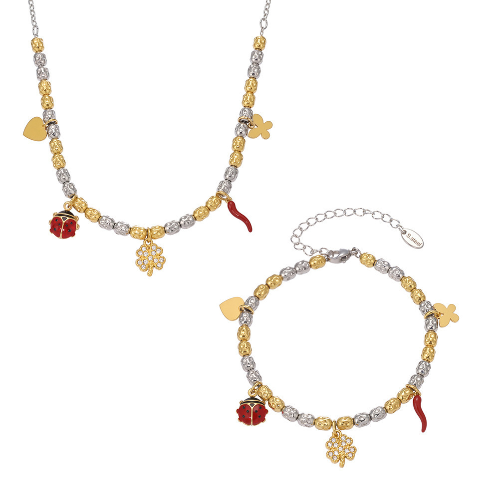 Ensembles De Bijoux De Luxe Pour Femmes, En Acier Inoxydable, Étanches, Couleur Or, Avec Zircon, Motif Animal. Image11