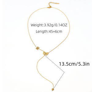 Collier Pendentif Femme En Acier Inoxydable Doré, Orné D'Un Nœud Papillon (1 Pièce) h5