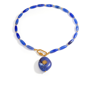 Collier De Perles En Pierre Naturelle Et Résine Pour Femme, Forme Irrégulière Classique, 1 Pièce h5