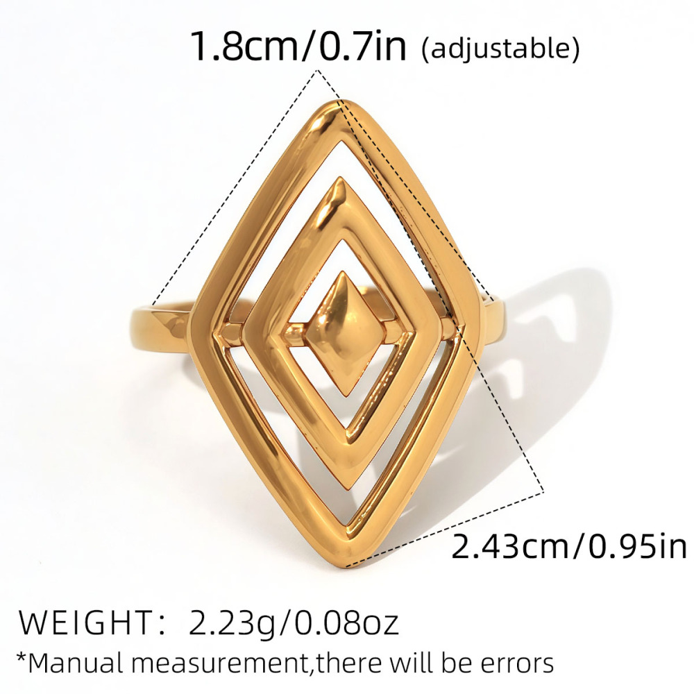 Bague Femme Simple, Lignes Décontractées, En Acier Inoxydable Étanche (1 Pièce) Image2