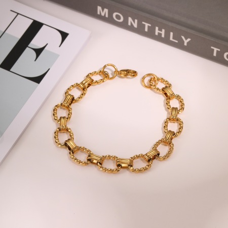 Bracelet chaîne simple en acier inoxydable étanche pour femme (1 pièce) 2