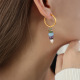 F226-Boucles d'oreilles en pierre naturelle bleue Image3