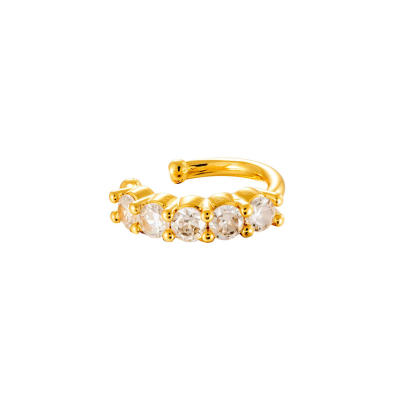 1 Pièce De Manchettes D'Oreilles Serpent En Cuivre Doré Et Zircon