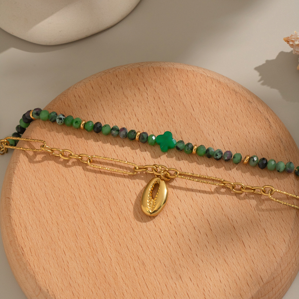 Bracelet En Acier Inoxydable Étanche Avec Perles De Pierre Naturelle (1 Pièce) Image4