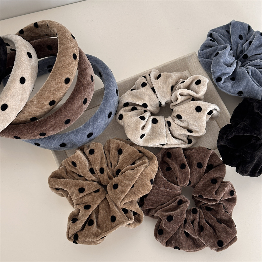 1 Bandeau Pour Femme En Tissu À Pois Rétro De La Série Classique Image3