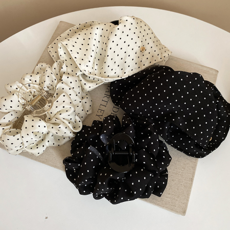 1 pince à cheveux en acrylique à pois mignons 2
