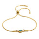 Bracelet chaîne serpent fine extractible en zirconium rond - or - zirconium bleu marine Image4