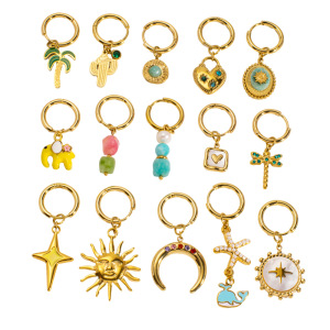 Boucles D'Oreilles Pendantes Pour Femme, En Acier Inoxydable Étanche, Motif Fleur Douce Et Soleil, Collection Romantique (1 Pièce). h5 Image3