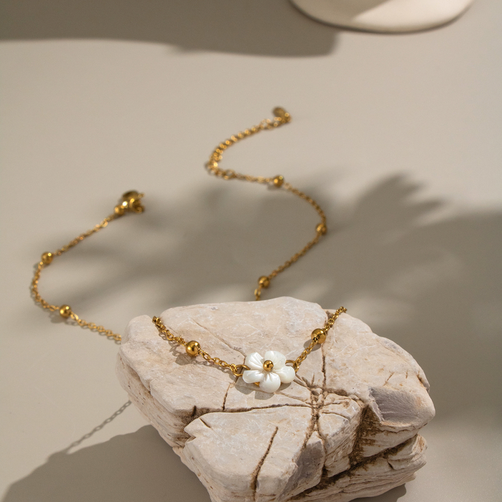 Collier Avec Pendentif Coquillage En Acier Inoxydable Étanche Couleur Or (1 Pièce) Image2