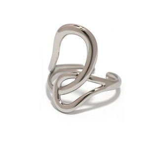 Bagues Tendance En Acier Inoxydable Plaqué Or 18 Carats, Étanches, De Forme Irrégulière, Élégantes Pour Le Quotidien, Les Soirées Et Les Occasions Spéciales. Collection Simple. Bijoux Pour Femmes. h5 