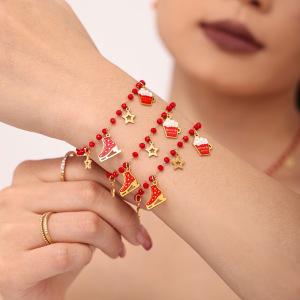 Ensembles De Bijoux Romantiques De Noël Pour Femmes En Acier Inoxydable Imperméable Et Grenat h5 Image3