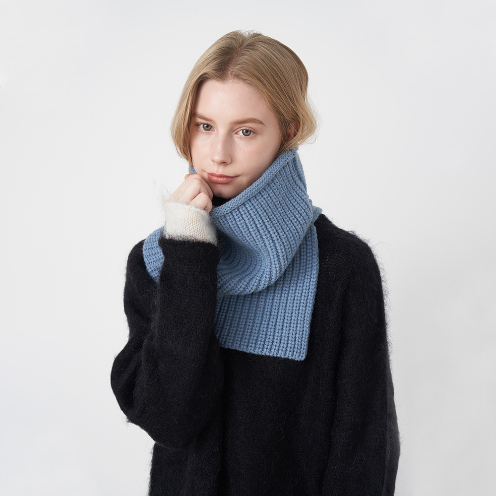 Écharpe D'Hiver Épaisse En Polyester De Couleur Unie Pour Femme, 1 Pièce Image4