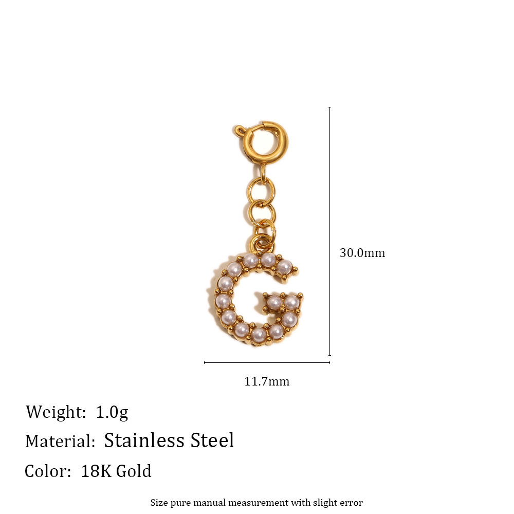 Pendentif Femme Exquis En Acier Inoxydable, Couleur Or, Avec Lettre (1 Pièce) Image7