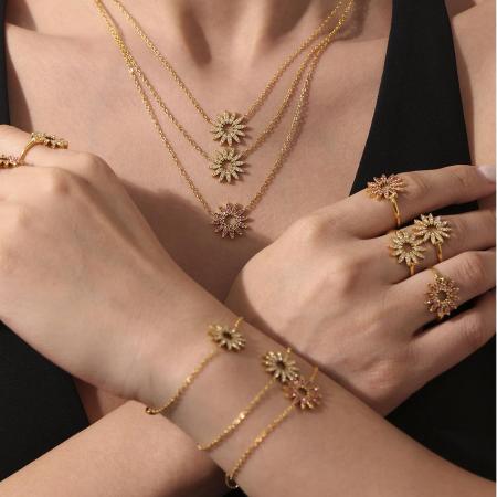 Ensembles De Bijoux Pour Femmes En Acier Inoxydable Doré, Étanches Et De Luxe, De Couleur Or.