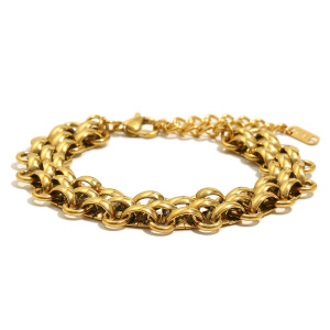 Bracelet Minimaliste En Acier Inoxydable, Étanche, Couleur Or, Pour Femme (1 Pièce). h5 