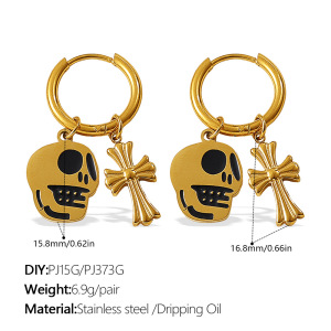 1 Paire De Boucles D'Oreilles Pendantes Étanches En Acier Inoxydable Pour Halloween h5 