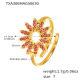 TXA306 - Bague en or rose rouge avec zircon 5A et tournesol - Taille 7 Image6