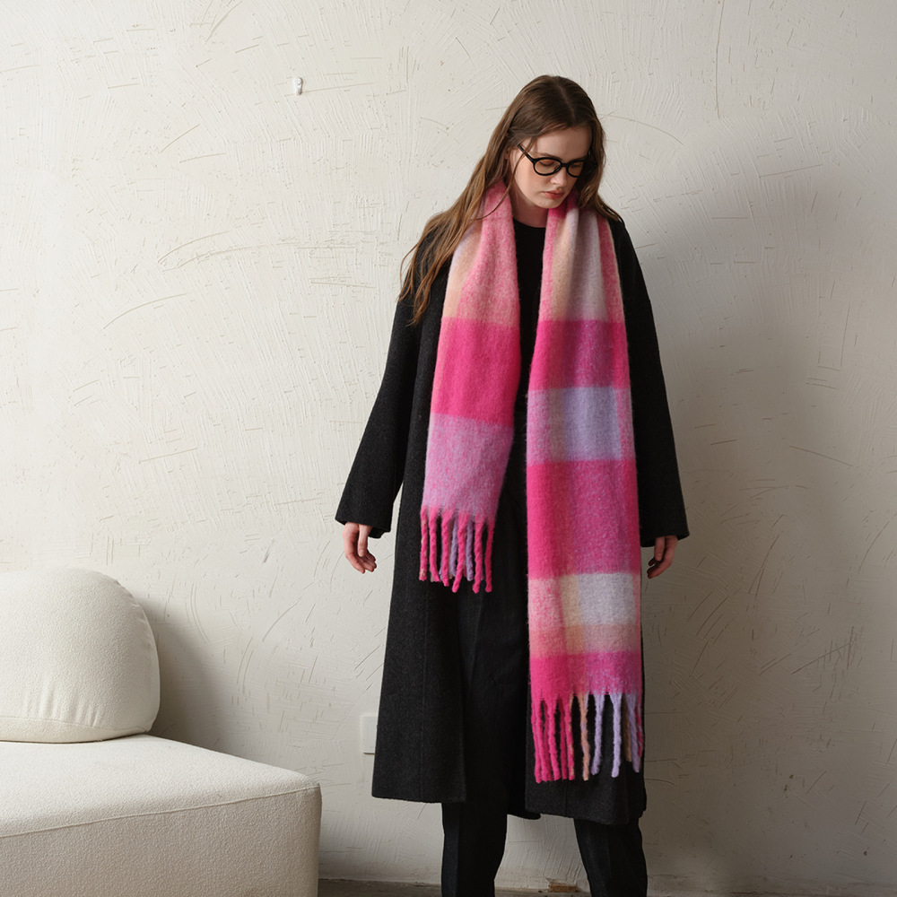 1 Écharpe D'Hiver Simple Et Coupe-Vent En Polyester Pour Femme Image4