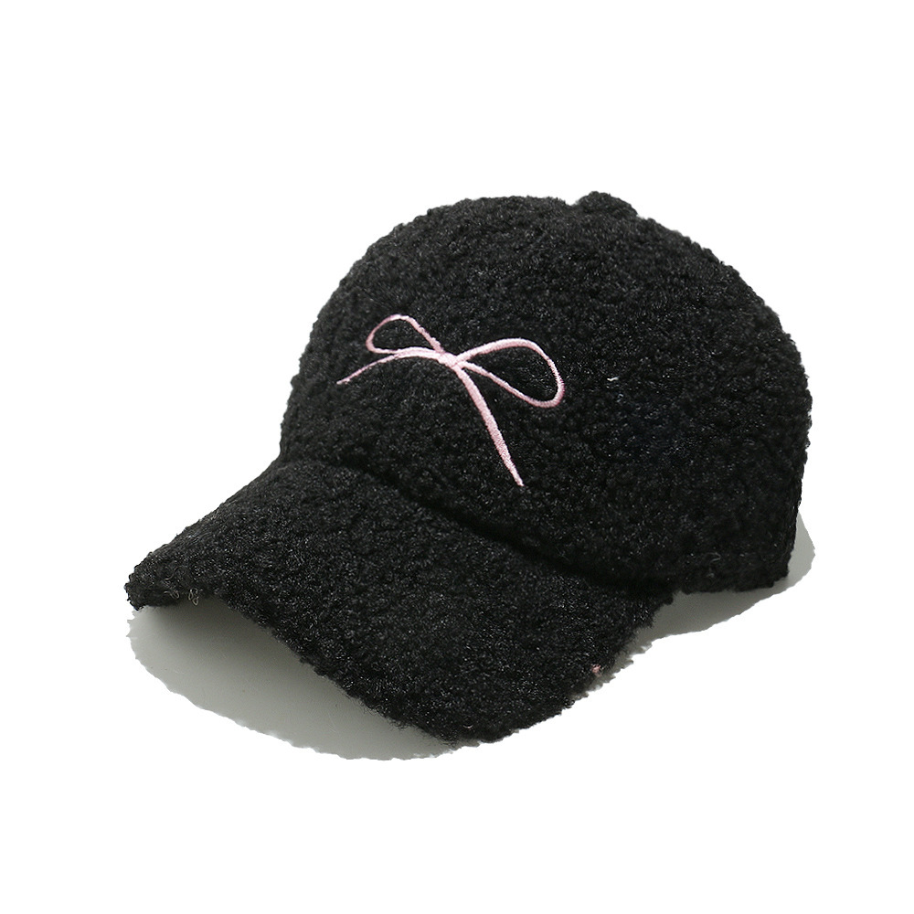 1 Chapeau En Peluche Pour Femme Avec Nœud Papillon