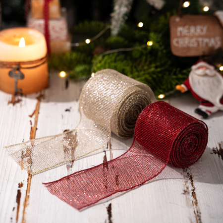 1 rouleau de ruban décoratif de Noël