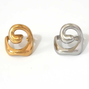 Bague Femme Simple, Forme Irrégulière, En Acier Inoxydable Étanche h5 Image6