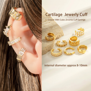 1 Pièce De Manchettes D'Oreilles En Cuivre Doré Et Zircon h5 Image4