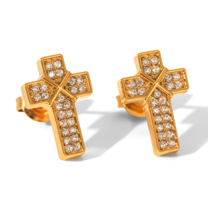 1 Paire De Boucles D'Oreilles À Tige En Acier Inoxydable Et Zircon Pour Femme h5
