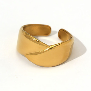 Bague Femme Simple, Décontractée, De Forme Irrégulière, En Acier Inoxydable Étanche (1 Pièce) h5 