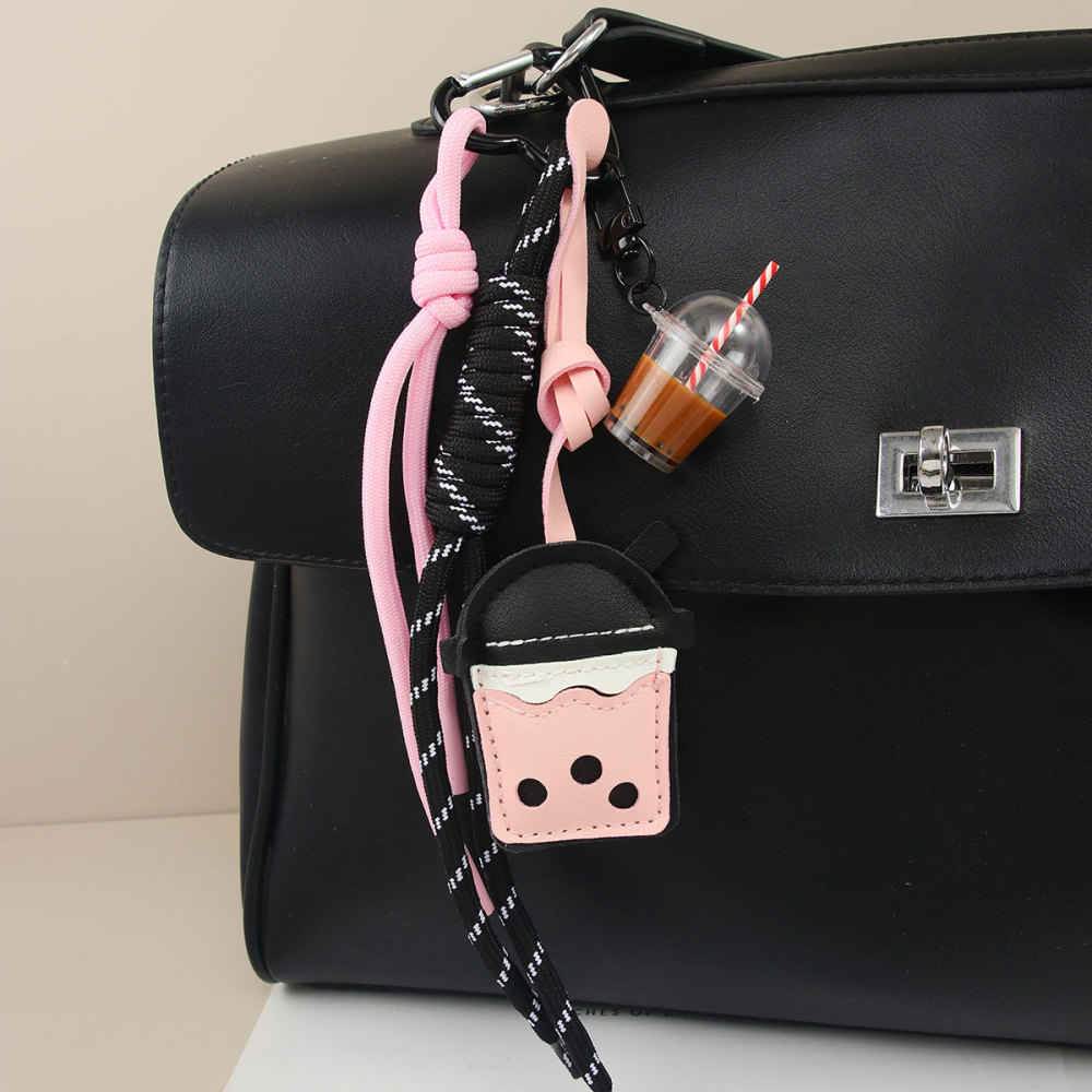 1 Pièce De Breloques De Sac Pour Femme En Pu, Série Simple, Motif Dessin Animé Mignon 