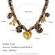 Collier avec pendentif en forme de cœur et de cerise à imprimé léopard - Or Image3