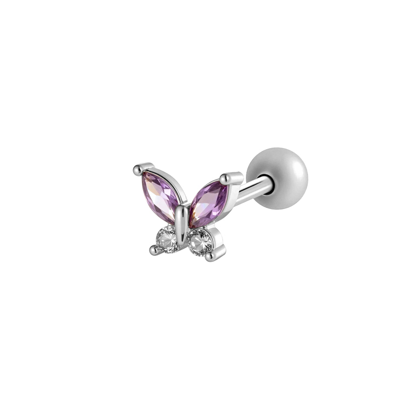Boucle D'Oreille Piercing En Forme De Fleur, Couleur Cuivre Et Or, Zircone