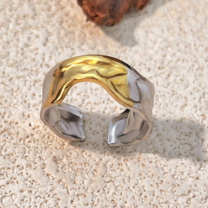 Bague Tendance Quotidienne En Acier Inoxydable Étanche, Couleurs Assorties (1 Pièce) h5 Image3