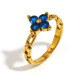 Bague chaîne en zircone fleur - Or bleu/Numéro 7 Image2