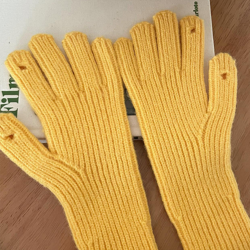 1 Paire De Gants Simples En Polyester À Bandes Polychromes Pour Femme Image4