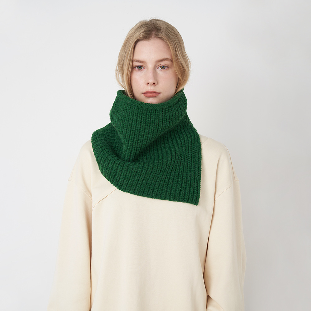 Écharpe D'Hiver Épaisse En Polyester De Couleur Unie Pour Femme, 1 Pièce 