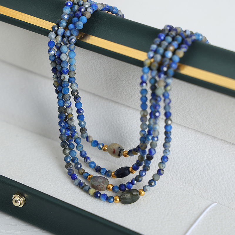 Collier De Perles Élégant Pour Femme, En Acier Inoxydable Imperméable, Couleur Or, Avec Pierres Naturelles (1 Pièce) h5Image4