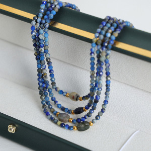 Collier De Perles Élégant Pour Femme, En Acier Inoxydable Imperméable, Couleur Or, Avec Pierres Naturelles (1 Pièce) h5 Image4